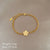 Korean Women Ripple Zodiac Sign Titanium Steel Gold Plating Bracelets