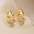 Heart Geometric Copper Electroplating Stud Earrings