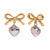 Fashion Heart Bowknot Geometric Stainless Steel 18K Gold Plated Earrings