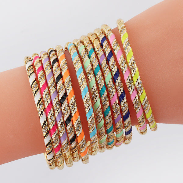 Women Candy Bohemian Wave Copper Bangles