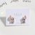 Moderate Luxury Heart Geometric Mixed Material Stud Earrings