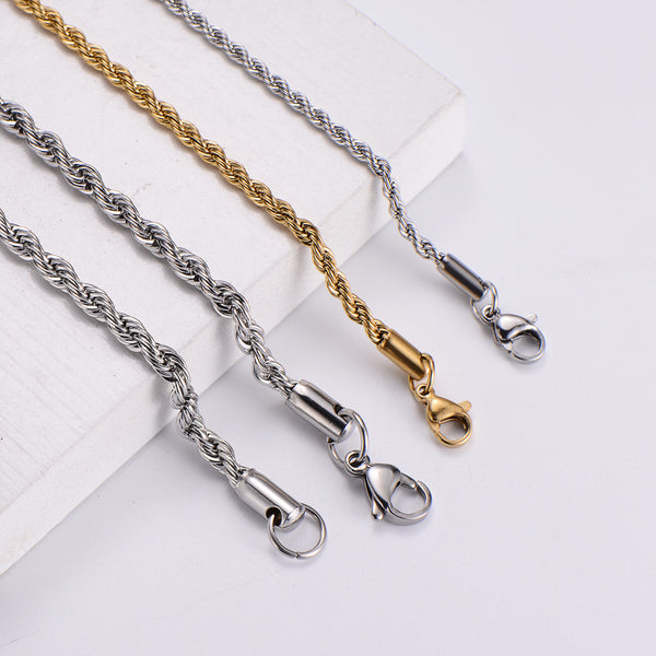 Unisex Hip Hop Metal Twisted Insect Titanium Steel Gold Plating Necklaces