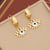 Expressive Eye Stainless Steel Oil Dripping Earrings