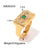 Women IG Style Quadrilateral Geometric Stainless Steel 18K Gold Plated Rings