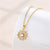 Korean Women Geometric Metal Titanium Steel Diamond Inlay Necklaces