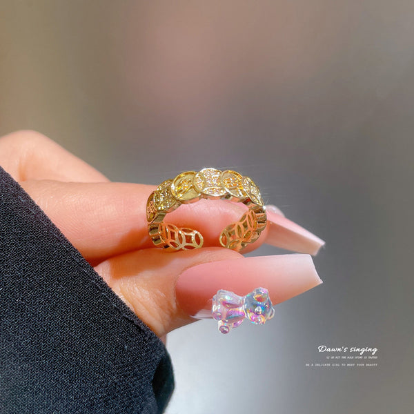 Women Cartoon Crown Brass Rings