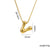 Letter Text Number Titanium Steel 18K Gold Plated Necklaces