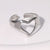 Open Ring Cute Heart Stainless Steel Electroplating Rings