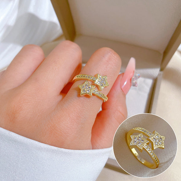 Korean Women East Asia Symbol Animal Cloud Guanyin Crown Brass Electroplating Rings