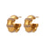 Fashion Round Geometric Stainless Steel 18K Gold Plated Stud Earrings