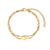 Women Fashion Stripe Geometric Stainless Steel 18K Gold Plated Bracelets