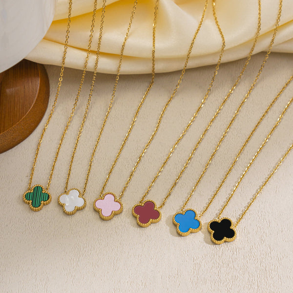 Moderate Luxury Geometric Titanium Steel 18K Gold Plated Necklaces