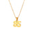 Minimalist Number Text Letter Stainless Steel 18K Gold Plated Necklaces