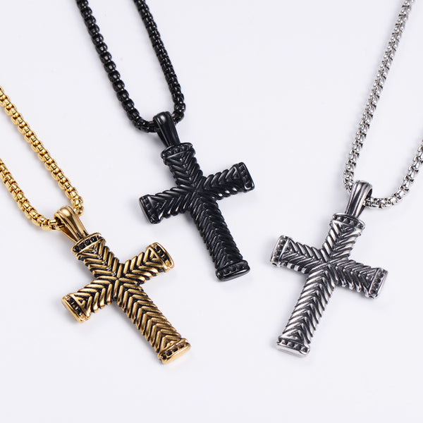 Unisex Metal Retro Vintage Cross Stainless Steel Electroplating Pendants