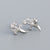 925 Sterling Silver Niche Sword Geometric Silver Diamond Inlay Stud Earrings