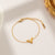 Modern Chinese Women Letter Text Number Titanium Steel 18K Gold Plated Bracelets