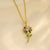 Korean Sunflower Flower Titanium Steel 18K Gold Plated Necklaces