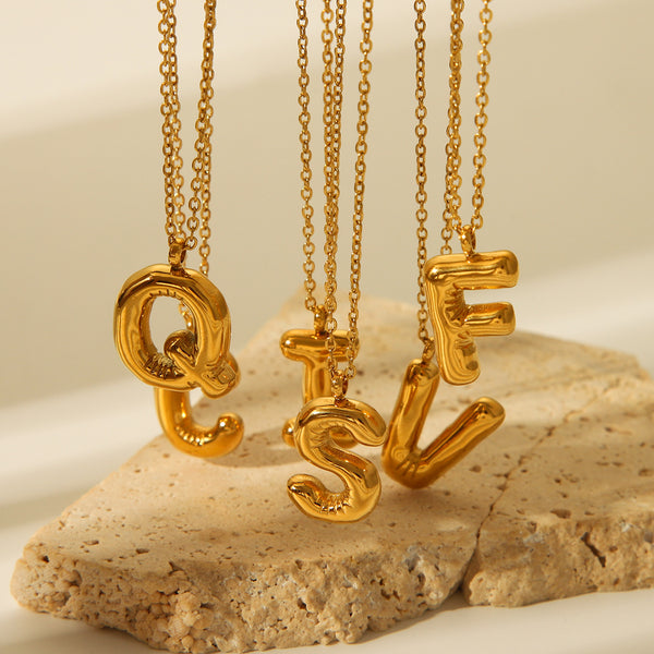 IG Style Letter Number Text Stainless Steel Electroplating Necklaces