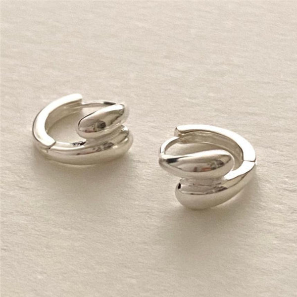 925 Sterling Silver Korean Geometric Text Letter Number Silver Electroplating Stud Earrings