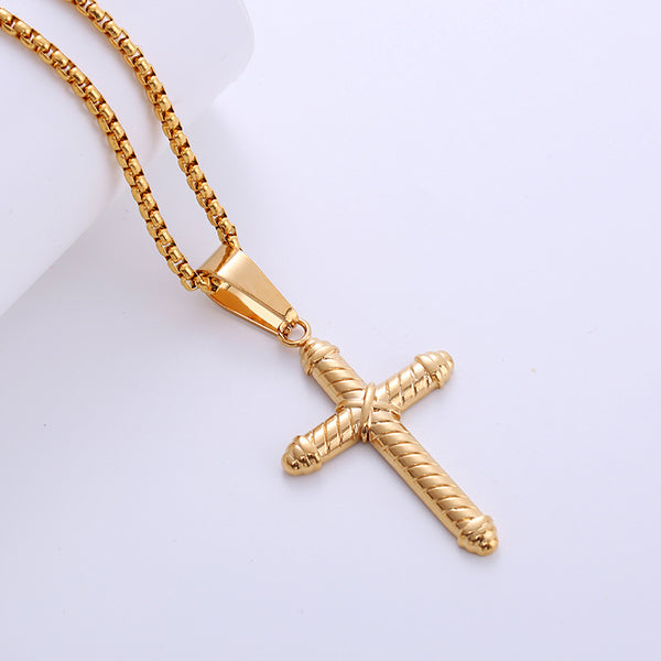 Retro Unisex Vintage Cross Cross Titanium Steel Electroplating Pendants