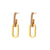 Fashion Ellipse Geometric Stainless Steel 18K Gold Plated Earrings