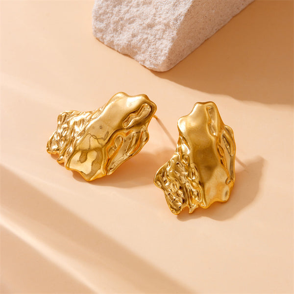 Fashion Irregular Geometric Artificial Pearl Electroplating Earrings