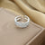 Moderate Luxury Ellipse Geometric Titanium Steel 18K Gold Plated Rings