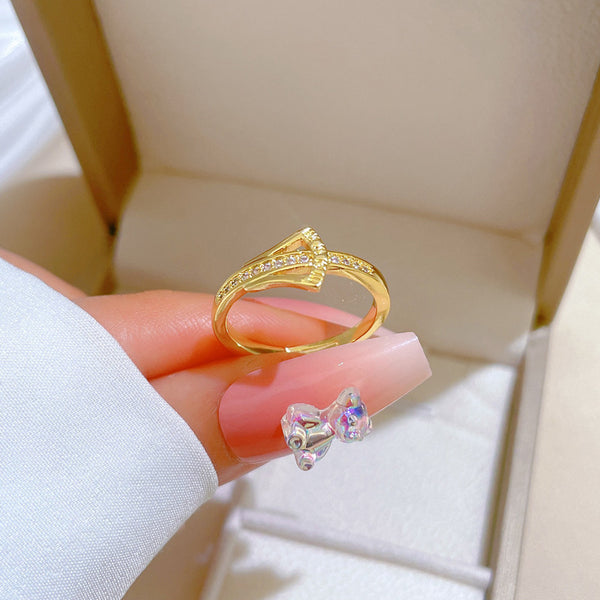 Women Cartoon Crown Brass Electroplating Rings