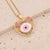 Women Eye Heart Copper Zircon Inlay Pendants