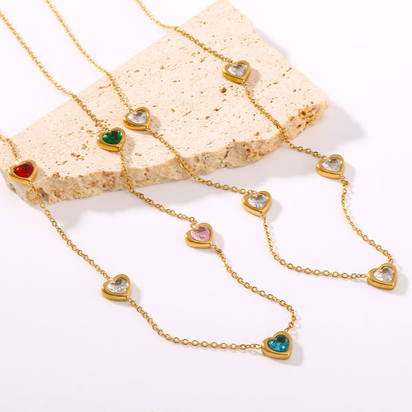 IG Style Heart Heart Stainless Steel Electroplating Necklaces