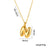 Letter Text Number Titanium Steel 18K Gold Plated Necklaces