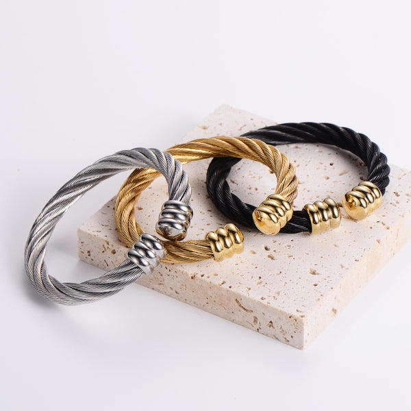 Hip Hop Circle Titanium Steel Electroplating Bangles