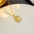 Quadrilateral Geometric Titanium Steel 18K Gold Plated Necklaces