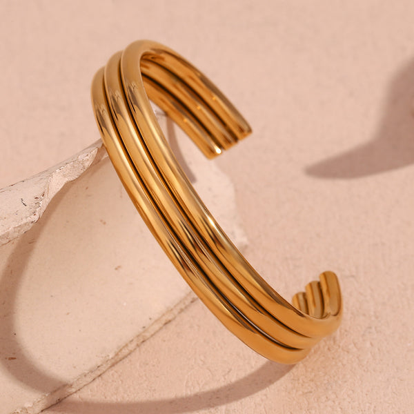 Minimalist Circle Stainless Steel 18K Gold Plated Bangles