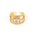 Moderate Luxury Women Fan-Shape Square Heart Circle Gold Plated Copper Rings