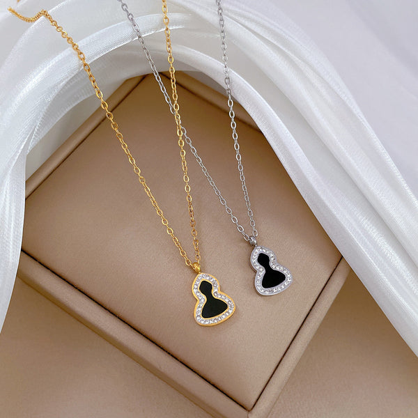 Cartoon Gourd Geometric Titanium Steel Electroplating Necklaces