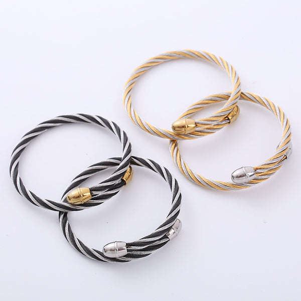 IG Style Ellipse Stainless Steel Electroplating Bangles