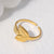 Natural Women Leaf Stainless Steel Electroplating Rings