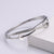 Natural Women Stripe Metal Diamond Country Style Crown Stainless Steel Bangles