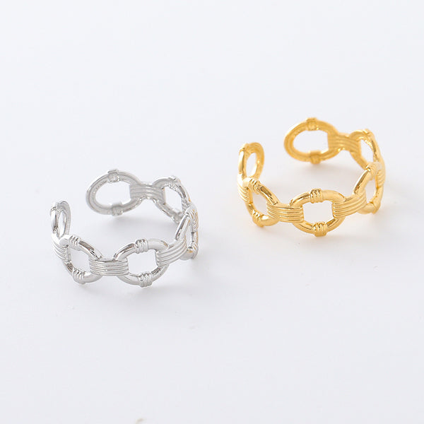 Retro Vintage Women Geometric Geometric Stainless Steel Electroplating Rings