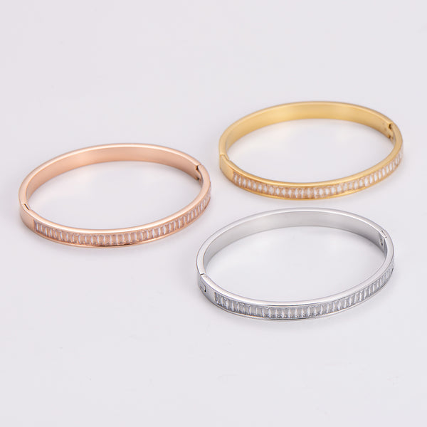 Moderate Luxury Round Stainless Steel Electroplating Bangles