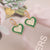 Women Fashion Heart Alloy Oil Dripping Earrings