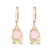 Cute Cat Chinese Zodiac Animal Zircon Diamond Inlay Stud Earrings