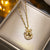 IG Style Letter Chinese Character Number Bowknot Titanium Steel 18K Gold Plated Necklaces