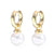 Versatile Pearl Geometric Zircon Drop Earrings