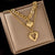 Heart Chain Geometric Titanium Steel Electroplating Necklaces