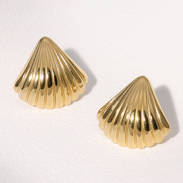 IG Style Shell Stainless Steel Electroplating Stud Earrings