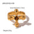 Women IG Style Round Geometric Stainless Steel 18K Gold Plated Rings