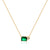 Luxurious Quadrilateral Round Geometric 18K Gold Plating Diamond Inlay Necklaces