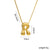 Letter Text Number Titanium Steel 18K Gold Plated Necklaces